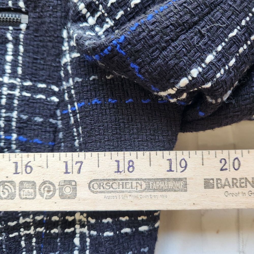 Nine & Company Womens Size 10 Casual Zippered Blazer Blue Plaid Lined Vintage - Picture 3 of 7